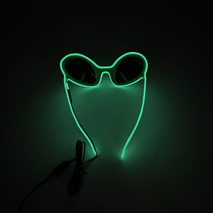 Led Glasses NightClub Masquerade Concert Club Neon Accessories Cool Vogue Flashing LED Futuristic Glasses Men Metal Cool Glasses