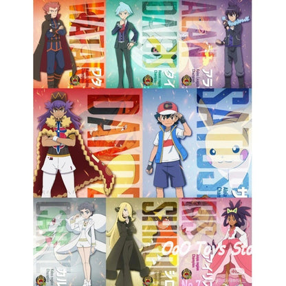 Action Figures Anime Pokémon Os Oito Grandes Mestres - Estátua de PVC Colecionável - Brinquedos Infantis de 7-9cm