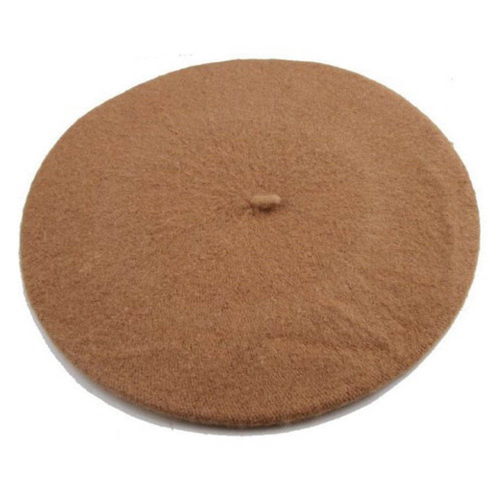 Boina de lã sintética quente de inverno feminina meninas artista francesa gorro chapéu vermelho preto roxo bege laranja Kawaii bonés de topo plano aquecedores