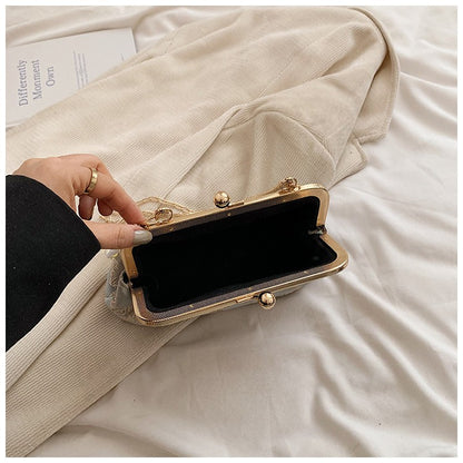 Chinese Style Embroidered Shoulder Bag Elegant Handbag Retro Small Square Bag Wedding Party Luxury Designer Women Evening Clutch
