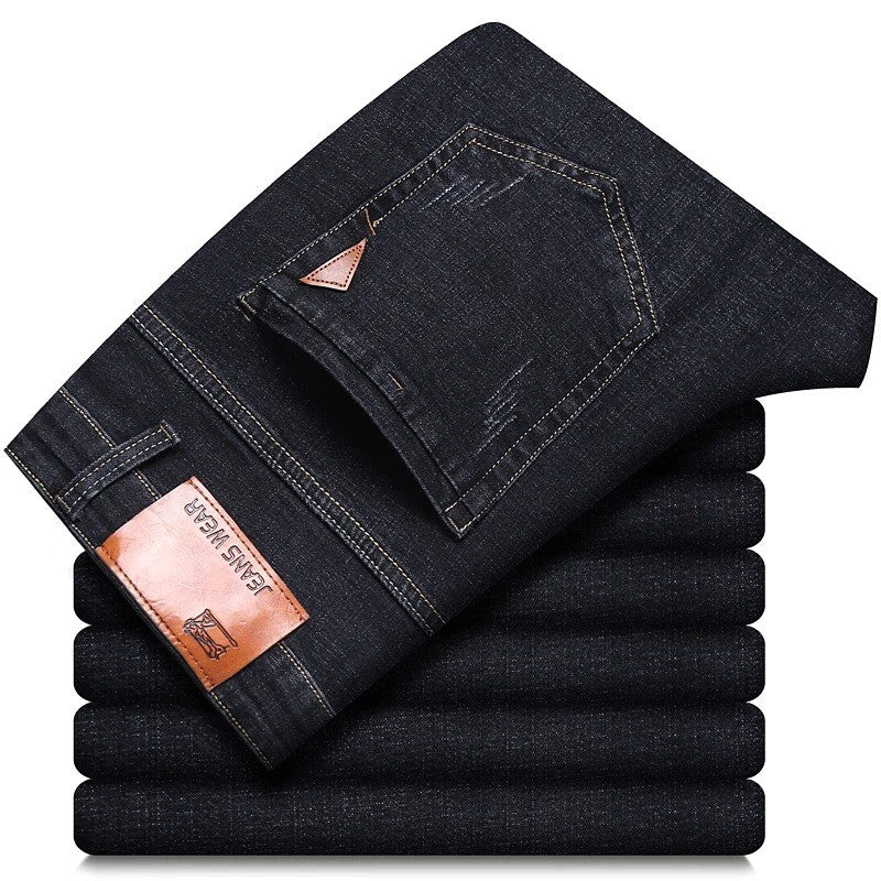 2025 Men NEW Men's Fashion Business Jeans Classic Style Casual Stretch Slim Jean Pants Male Brand Denim Trousers Black Blue Mens