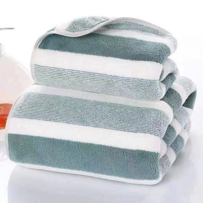 Conjunto de 4 Toalhas de Banho Listradas, Absorventes e de Secagem Rápida, Super Macias e Amigas da Pele Para o Banheiro de Casa