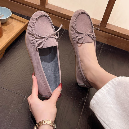 New Women Loafers Slip on Ladies Flats Shoes Brand Spring Autumn Casual Flat Shoes Leather Cashmere Single Shoes Plus Siz