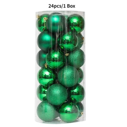 24Pcs 3cm Christmas Balls Christmas Tree Decoration Xmas Hanging Tree Pendants Home Party Christmas Tree Decor New Year Gifts