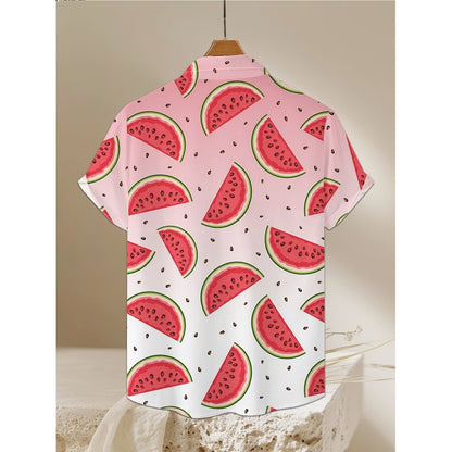 Fruit 3D Printed Fashion Men's Shirt Lemon Banana 3D Printed Summer Short Sleeve Hawaiian Shirt Beach Holiday Cool Casual Tops