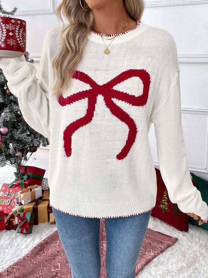 Autumn and winter new European and American fashionable loose long sleeved round neck pullover Christmas sweater