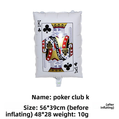 10Pcs Poker Cards Casino Balloon Aluminum Foil Balloons Wedding Christmas Party Shower Birthday Decoration Heart Club