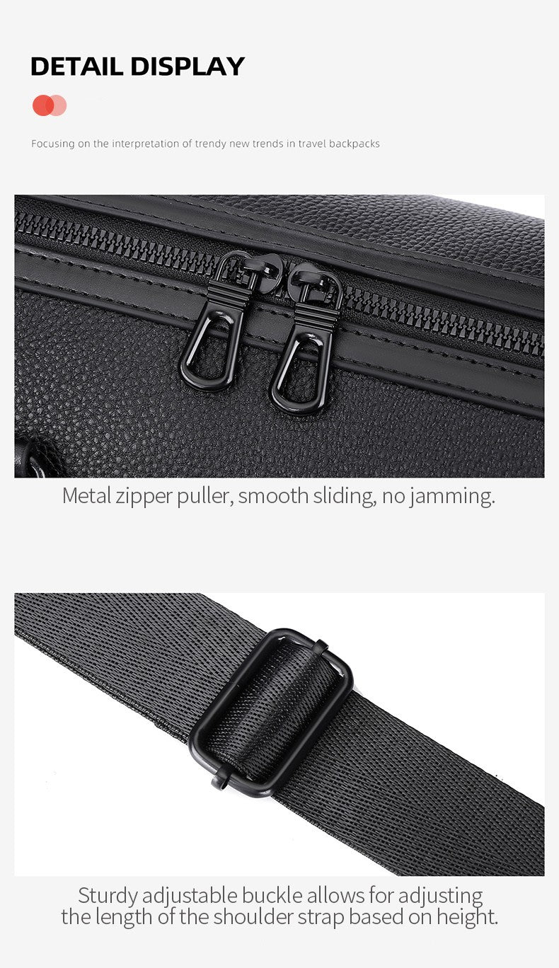 Men‘s Luxe Business Travel Bag Large Capacity with 15.6' Laptop Waterproof PU Material Lightweight for Trip Gym Bolsos de Viajes