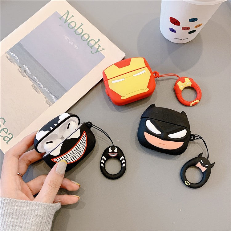 Capa Batman para Airpods Pro 2, Capa de Silicone à Prova de Choque 3D Desenho Animado para Airpods 4 3 2 1 Capa Protetora Funda Meninos Crianças