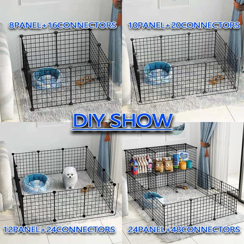 Gaiola DIY para Gatos de Estimação Grande Casa Interior Grande Exterior Casa Grande para Gatos Vila Multi Porta e Janela Dobrável Destacável Casa Grande