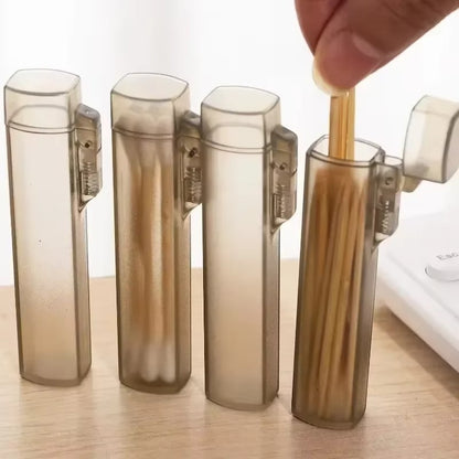 Estojo Transparente de Plástico para Palitos de Dente, Ideal para Viagens ao Ar Livre, Cozinha e Suprimentos de Restaurante, Fácil de Transportar e Usar