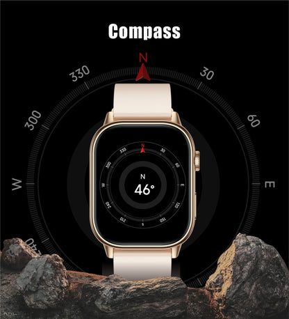 Smartwatch de Música Feminino 2025 Novo com Tela AMOLED HD de 2.01'' Moda, GPS de 6 Estrelas Embutido, Rastreador Impermeável e Chamada, Braceletes