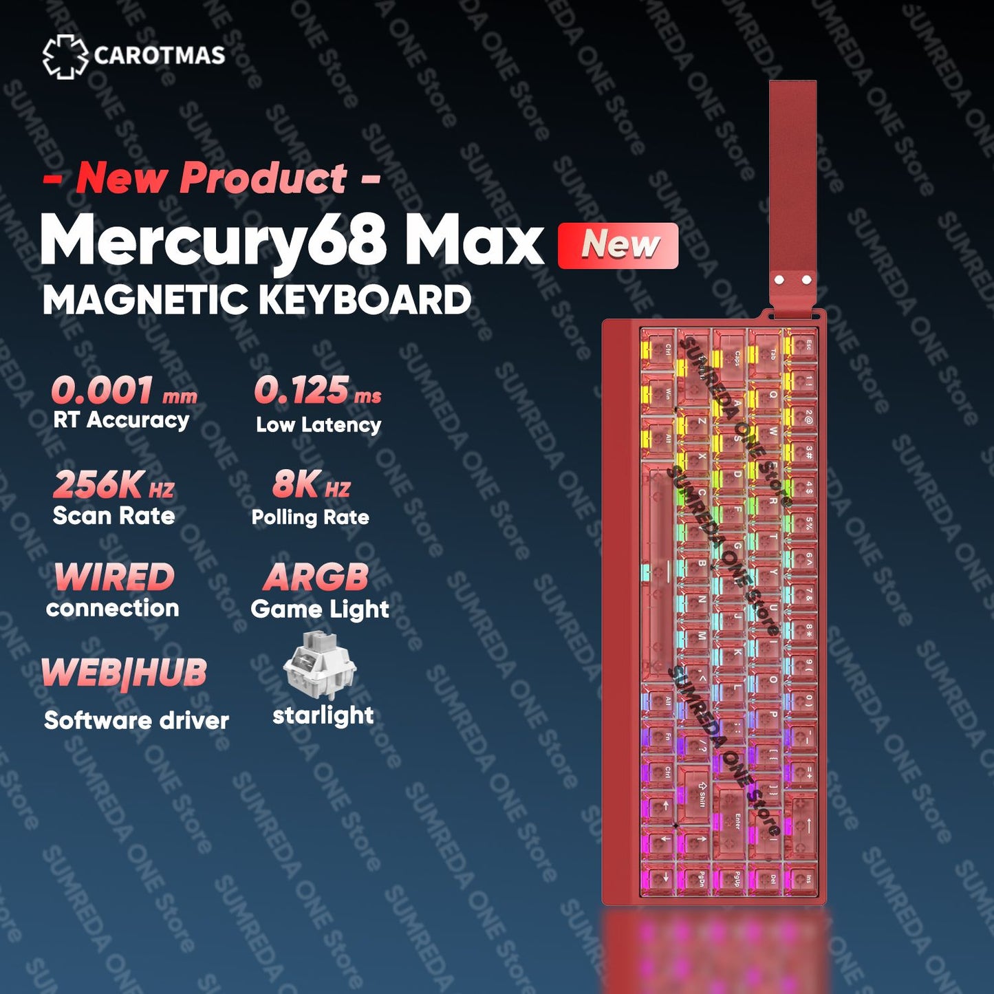 IROK Carotmas Mercury68 Max mars68 pro Mercury 68 Gaming Teclado Mecânico Magnético Rapid Trigge 0.001 8K Teclado Gamer Com Fio