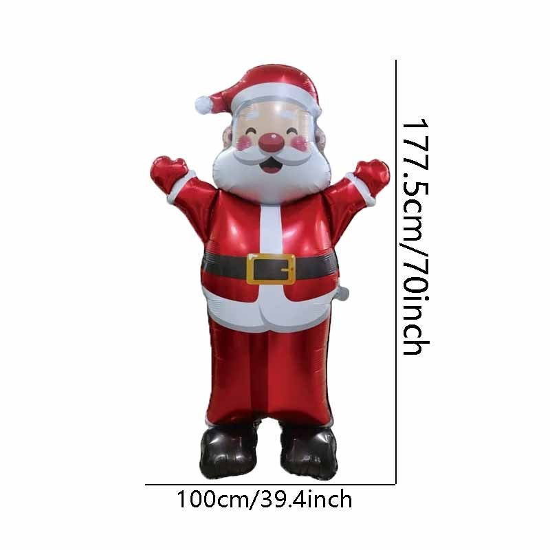1/2pc 70-inch Standing 3D Waving Santa Claus Aluminum Foil Balloon Christmas Mall Atmosphere Decoration Indoor Theme Decor