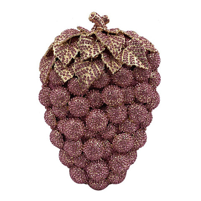 Fashion Grape Crystal Bags Purse Purple Designer Women Party Clutches Mini Clutch Bags Drop Shipping Wedding Bridal Handbags