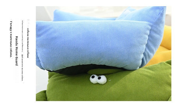 Sofá para Cães e Gatos Cartoon Sle Pet Bed Couch, Série Olhos Grandes, Travesseiro de Uso Diário Outono Inverno, Design de Sofá, Ninho para Pets, Nova Chegada