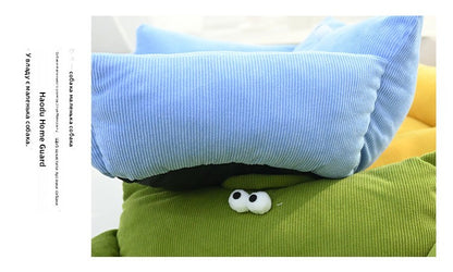 Sofá para Cães e Gatos Cartoon Sle Pet Bed Couch, Série Olhos Grandes, Travesseiro de Uso Diário Outono Inverno, Design de Sofá, Ninho para Pets, Nova Chegada