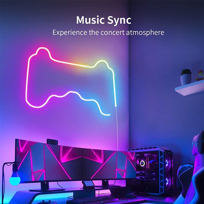 TUYA Neon LED Strip Lights 5V 72LEDs/M Silicone Neon Rope Light with Music Sync RGBIC Dreamcolor Chasing Strip Tape for Room