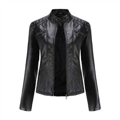 Lavender Purple Women's Long Sleeve PU Jacket, Fashion Motorcycle Leather Jackets, Red Coat, Black Outerwear.