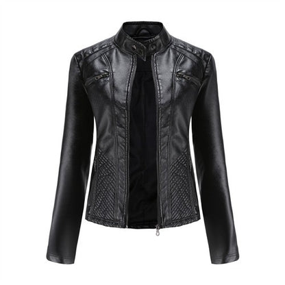 Lavender Purple Women's Long Sleeve PU Jacket, Fashion Motorcycle Leather Jackets, Red Coat, Black Outerwear.