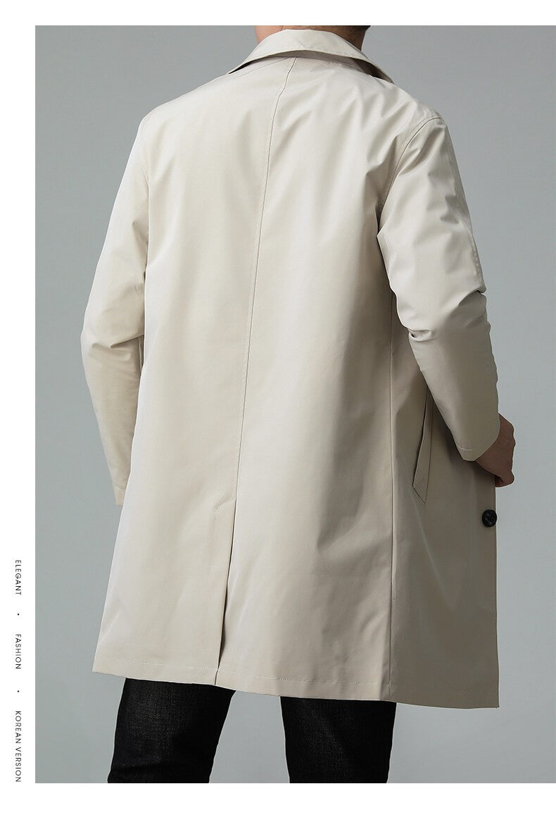Top Quality Korean New Brand Casual Fashion Long Men Trench Coat  Windbreaker Overcoat Slim Fit Long Jacket Men Clothing