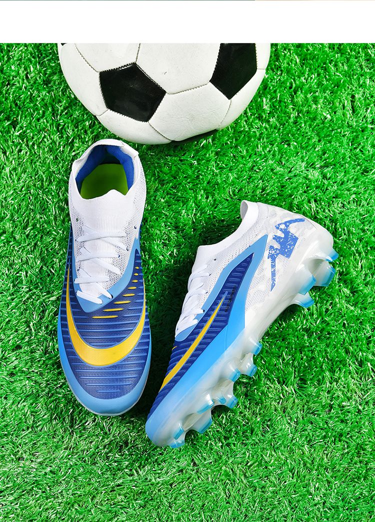 New Men's Soccer Shoes High-Top Soccer Cleats Outdoor Breathable Athletic Professional Spikes Youth Boys Football Shoes Unisex