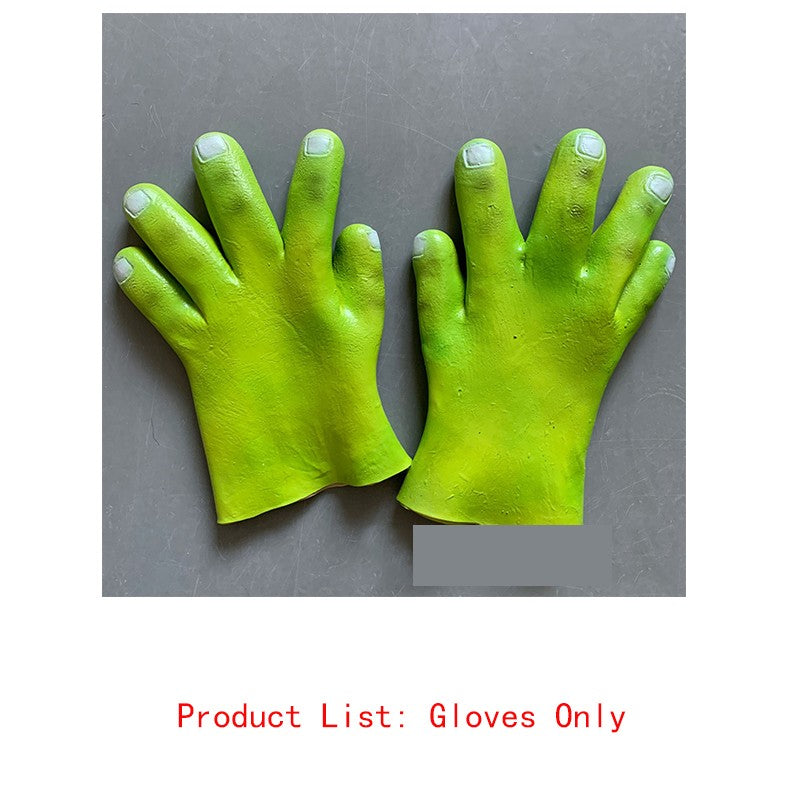 Movie Green Monster King Shrek Cosplay Mask Headset Gloves Halloween Makeup Ball Party Funny Adult Latex Cartoon New