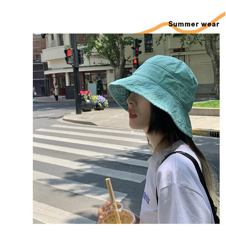 Korean style Hat Women's Summer Face Slimming Sunshade Hat Casual Cotton bucket Cap ????? ?? ?????? ???????