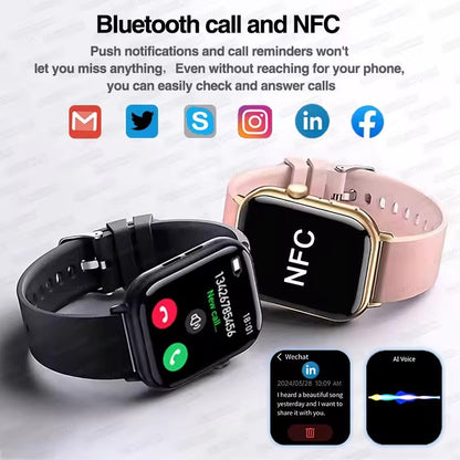 Smartwatch Versão Global Masculino Feminino HD AMOLED Display Frequência Cardíaca Chamada Bluetooth Rastreamento GPS Relógios Inteligentes Esportivos à Prova d'Água