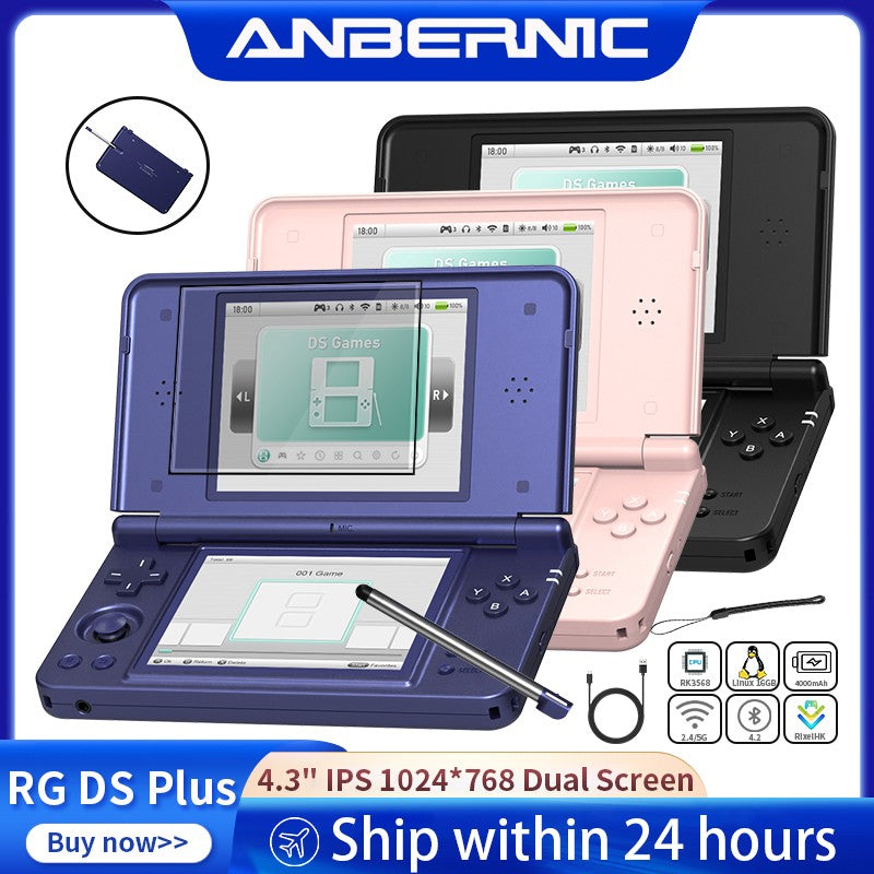 Anbernic RG DS Plus Retro Handheld Game Console Linux 4.3" IPS 1024*768 Dual-Screen 4000mAh Game Player Bluetooth WiFi Streaming