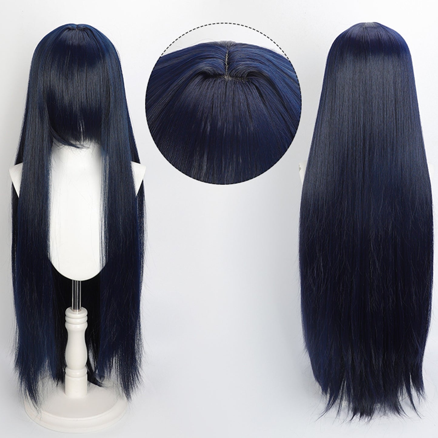 Peruca Colorida de 100cm Longa Lisa Cosplay Anime Fantasia Festa Perucas Sintéticas Resistentes ao Calor