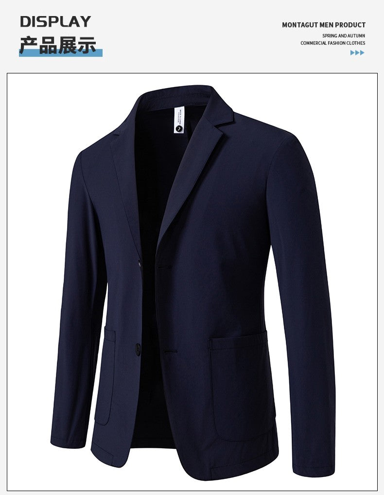 Sun Protection Clothing for Men, Casual Business Wear, Summer Light, Fashionable, Breathable, Sports and Outdoor Ice Silk Blazer