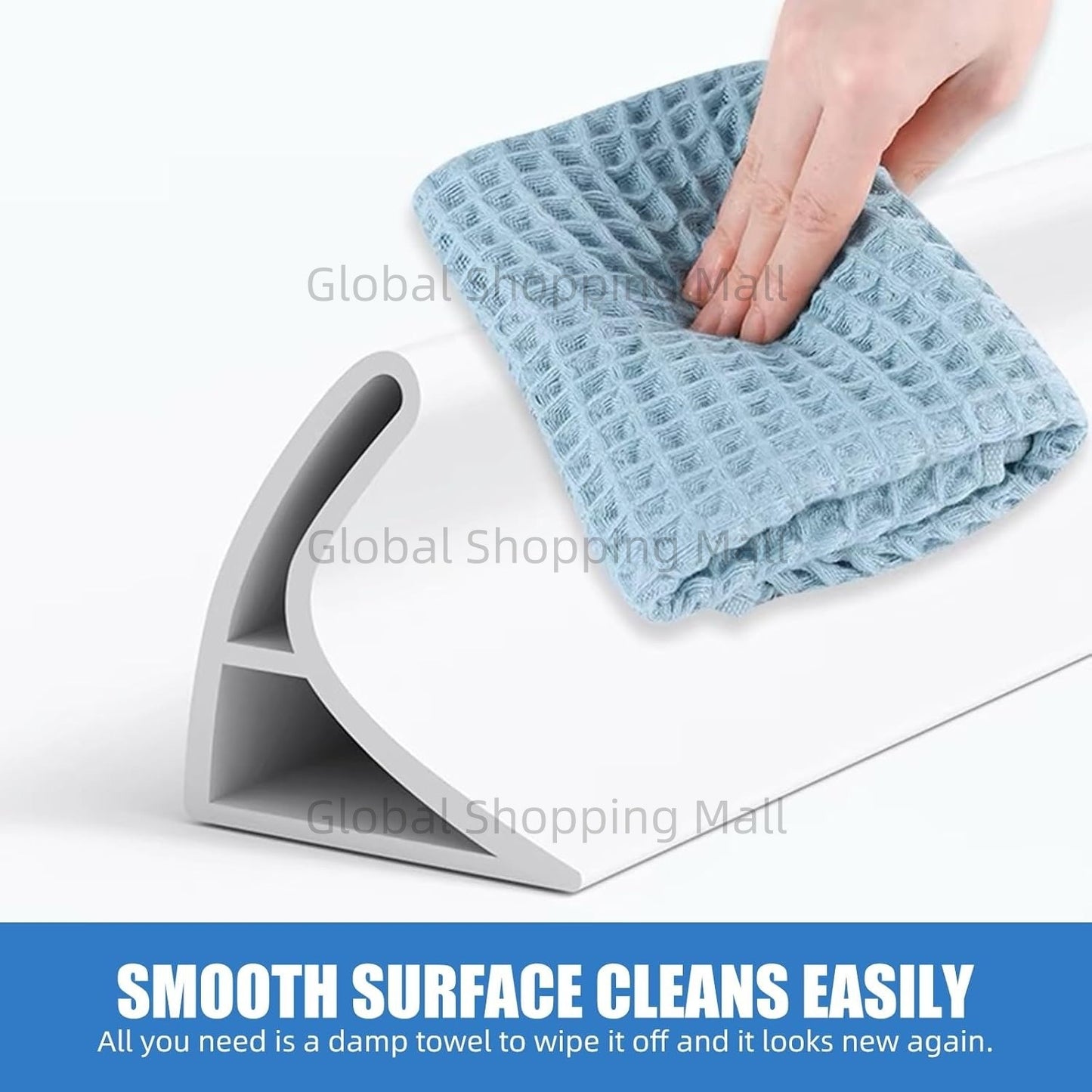Barreira de Água Dobrável para Box de Chuveiro, Limite de Contenção de Água, Vedação Impermeável para Banheiro e Cozinha, Mantém a Água Dentro, Separação Seco/Molhado