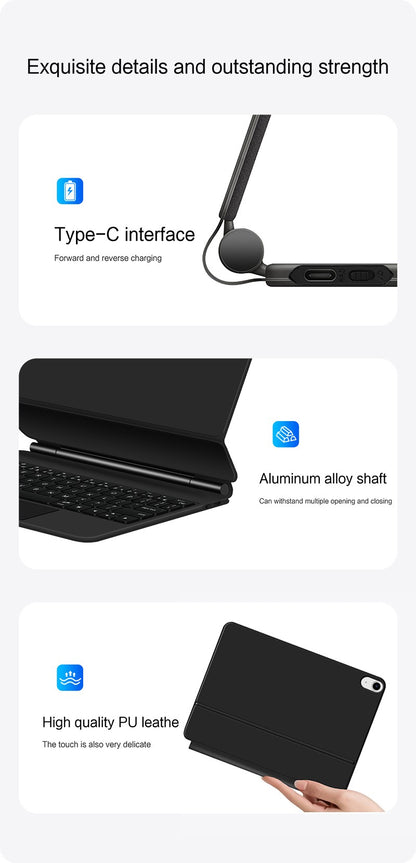Capa Smart Magnetic Book Folio Magic Keyboard para iPad 11ª 10ª Geração 2025 iPad A16 11ª 11" A3354 A3355 A3356 A2696