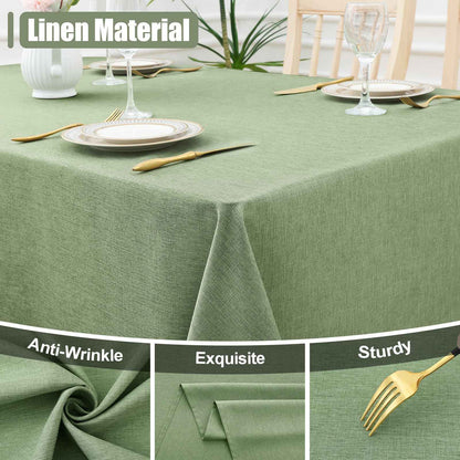 Homaxy Restuarant Rectangle Linen Tablecloths Waterproof Wipeable Fabric Table cloths Kitchen Dining Dirt-Repellent Table Covers
