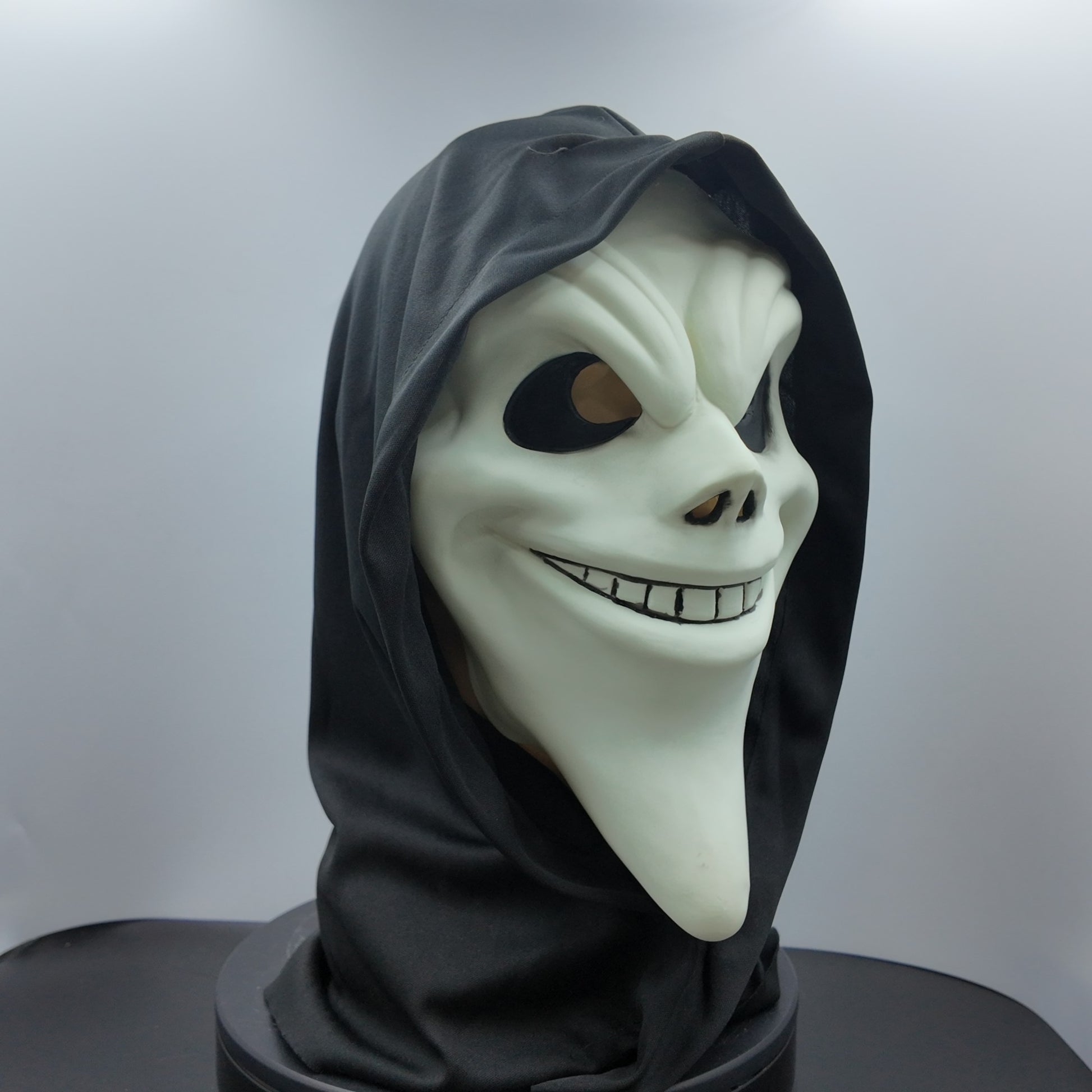 Ghost Face Mask with Hood Halloween Costume Scary Movie Funny Killer Cosplay Prop for Adults Horror Party