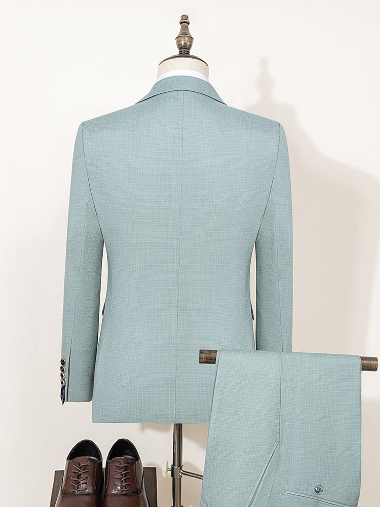 ST Cassy High Quality Men's Suit Summer thin Green  Slim Fit Formal Business Office Men's Suits?jacket+Vest+Pants?
