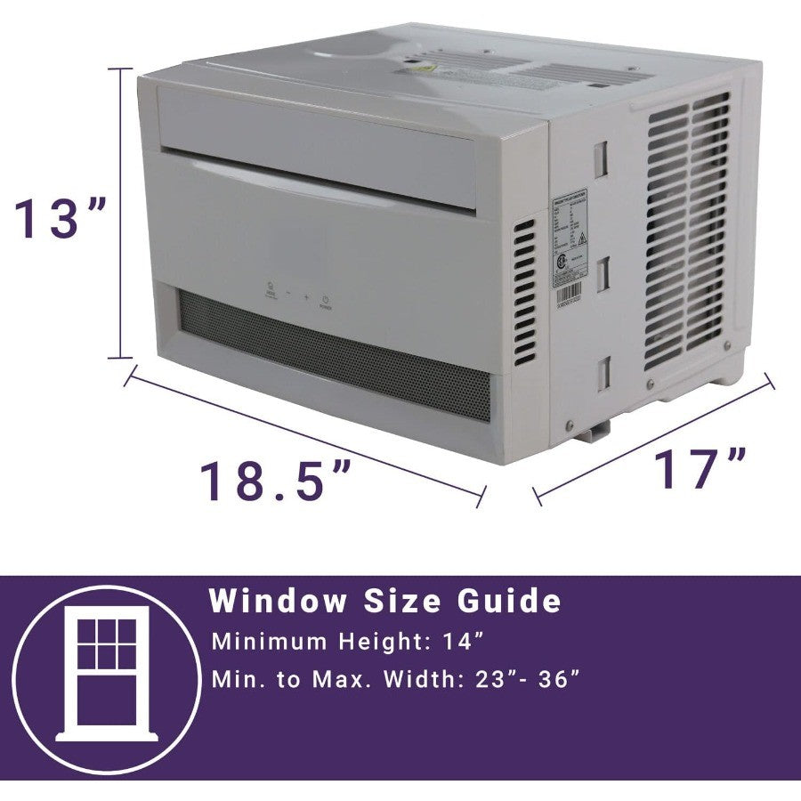 Ar-condicionado de janela e desumidificador de 6000 BTUs para apartamentos, dormitórios e cômodos pequenos a médios de até 23 m². 115V Janela