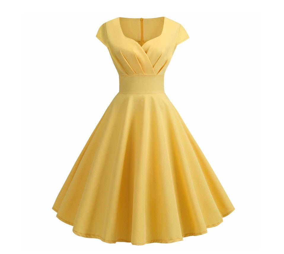 Summer Dress Women Hepburn Vintage Rockabilly Pin Up Dress Robe Femme Casual Ret