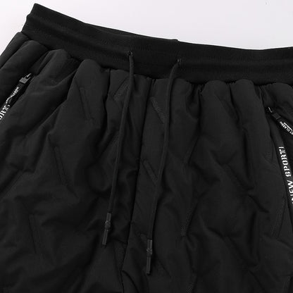Calças masculinas de pluma outono e inverno novas acolchoadas e engrossadas para -20 graus ao ar livre calças de neve quentes masculinas à prova de vento calças Harem