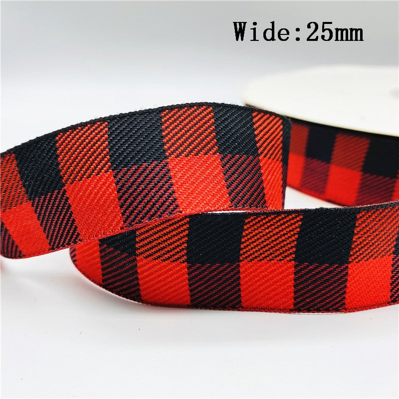 5yards/Lot 10mm 25mm Plaid Ribbon Christmas Decor Ribbon For Handmade Design Christmas Decoration DIY Gift Wrapping