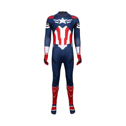 New Captain America 4 Cosplay Kid Adults Jumpsuit Superhero Clothing Creative Party Halloween Carnival Party Suit