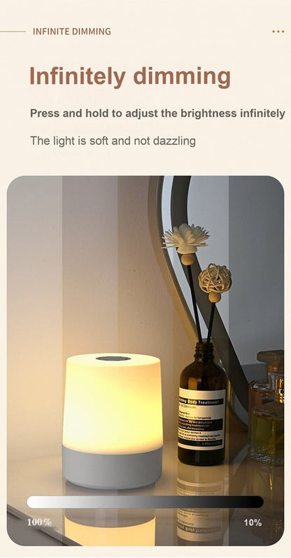 Touch Night Lamp USB LED Lamp Touch Control Switch Rechargeable Three Colors Lights Bedroom Portable Table Bedside Night Lamp