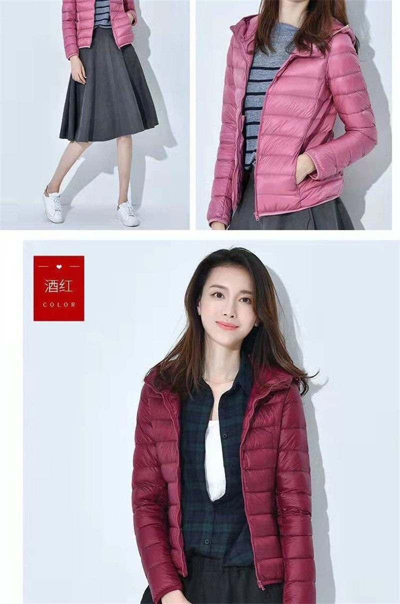 New Women Ultralight Thin Short Quilted Duck Down Jacket Lady Puffer Parkas Overcoat Autumn Winter Female Portable Outwear Coats