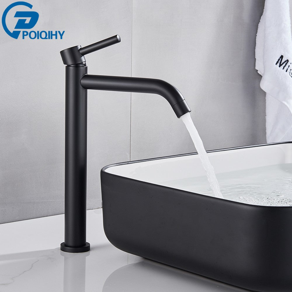 Black Basin Faucet Bathroom Washbasin Water Mixer Tap Hot Cold Water Basin Sink Tap Bathroom Faucet Tap Brushed Gold Faucet