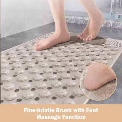 Anti-slip Shower Stall Mat Shower Room Mats with Suction Cup Non-slip Bath Rug Foot Massage Shower Carpet for Home Bathroom