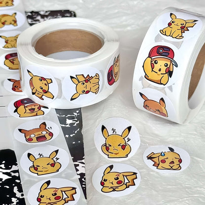 Pokemon, Stickers Decoration 500pcs/Roll Cute Cartoon Stickers Waterproof Stickers For DIY Scrapbooking, Envelope Sealing,