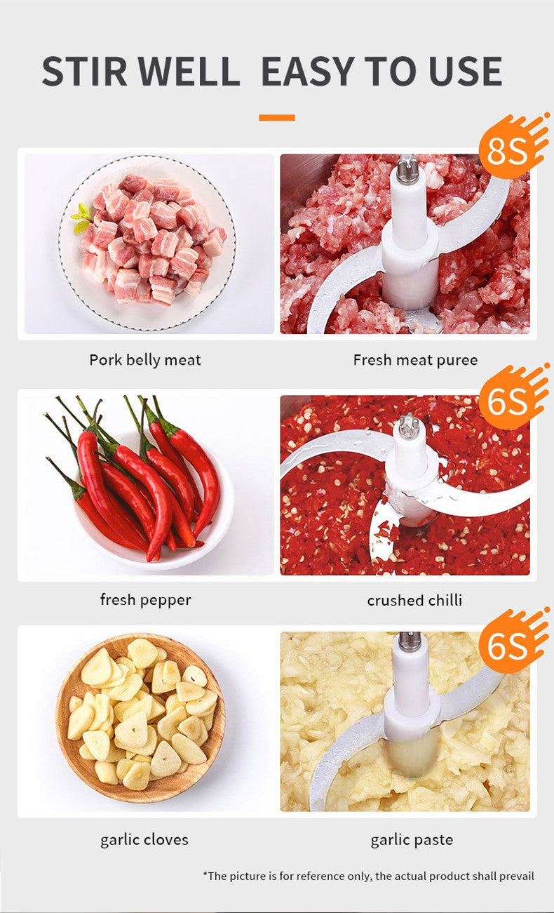 Processador de Alimentos 6.5L Moedor de Carne Elétrico Fatiador de Vegetais de Aço Inoxidável Picador Triturador Liquidificador de Cozinha Eletrodoméstico