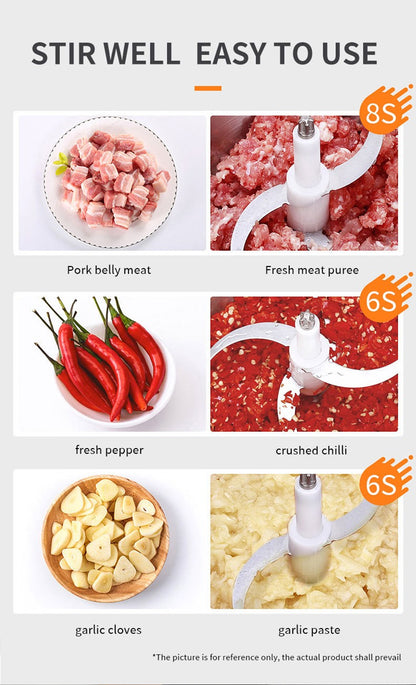 Processador de Alimentos 6.5L Moedor de Carne Elétrico Fatiador de Vegetais de Aço Inoxidável Picador Triturador Liquidificador de Cozinha Eletrodoméstico