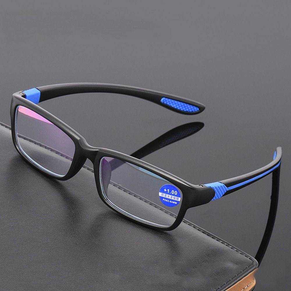 Óculos de Leitura Masculino Feminino Esportivo Antiluz Azul Armação TR90 Preta Vermelha Óculos Para Presbiopia +100 a +400